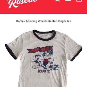 Norman Roscoe Spinning Wheels Denton TX Ringer Tee Large Unisex